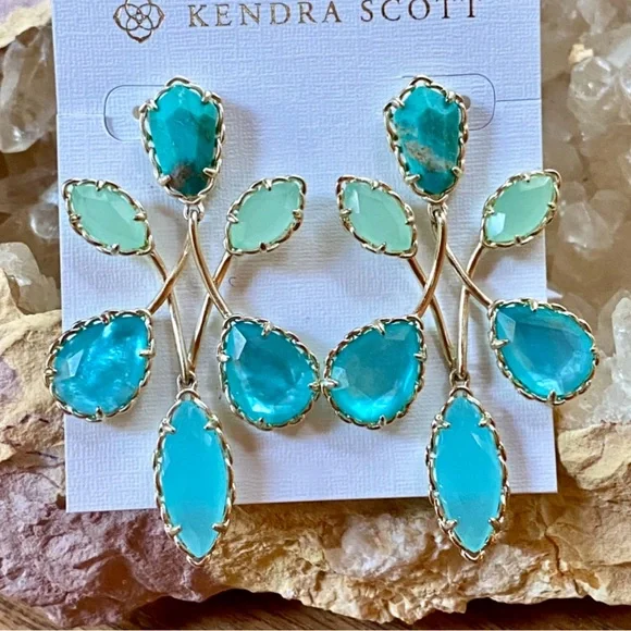 πΊπHPππΊ NWT Kendra Scott Gwyneth Gold Statement Earrings - Picture 3 of 12